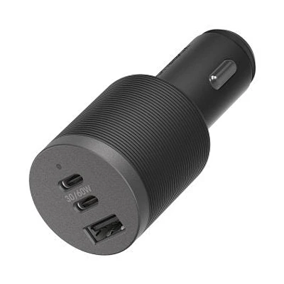 Otterbox 72W Dual Port 30W USB-C PD + Single Port 12W USB-A Premium Pro CLA Car Charger - Black