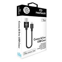 Naztech 6in. USB-A to Lightning Charge and Sync Cable - Black