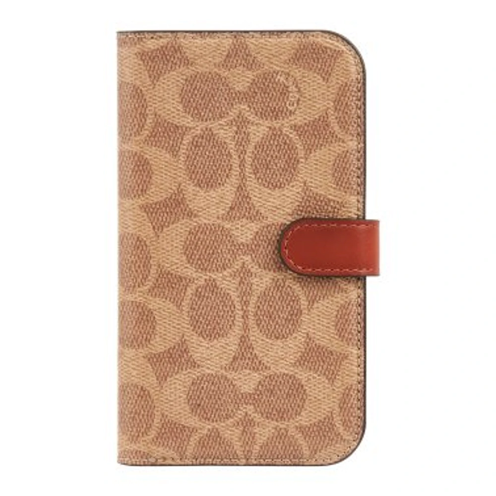 iPhone 15/14/13 Coach Folio Signature C Case - Tan