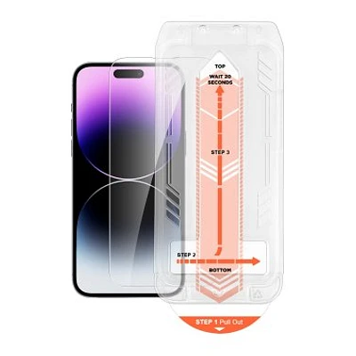 iPhone Pro HyperGear HD Tempered Glass Screen Protector w/ Easy Installation Applicator Tray