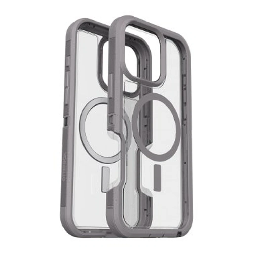 iPhone 16 Pro Max Otterbox Defender XT Clear Pro w/ MagSafe Series Case - Clear/Grey - Snow Capped