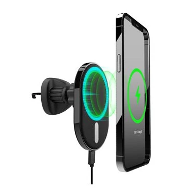 HyperGear 15W MagVent MagSafe Wireless Car Charger - Black