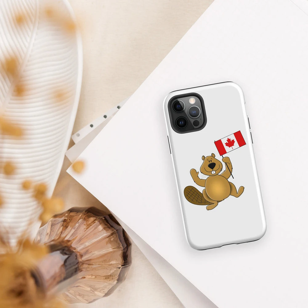 Canada Day Beaver Holding Flag - Tough Case for iPhone®