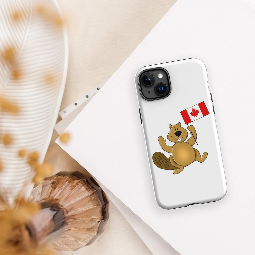 Canada Day Beaver Holding Flag - Tough Case for iPhone®