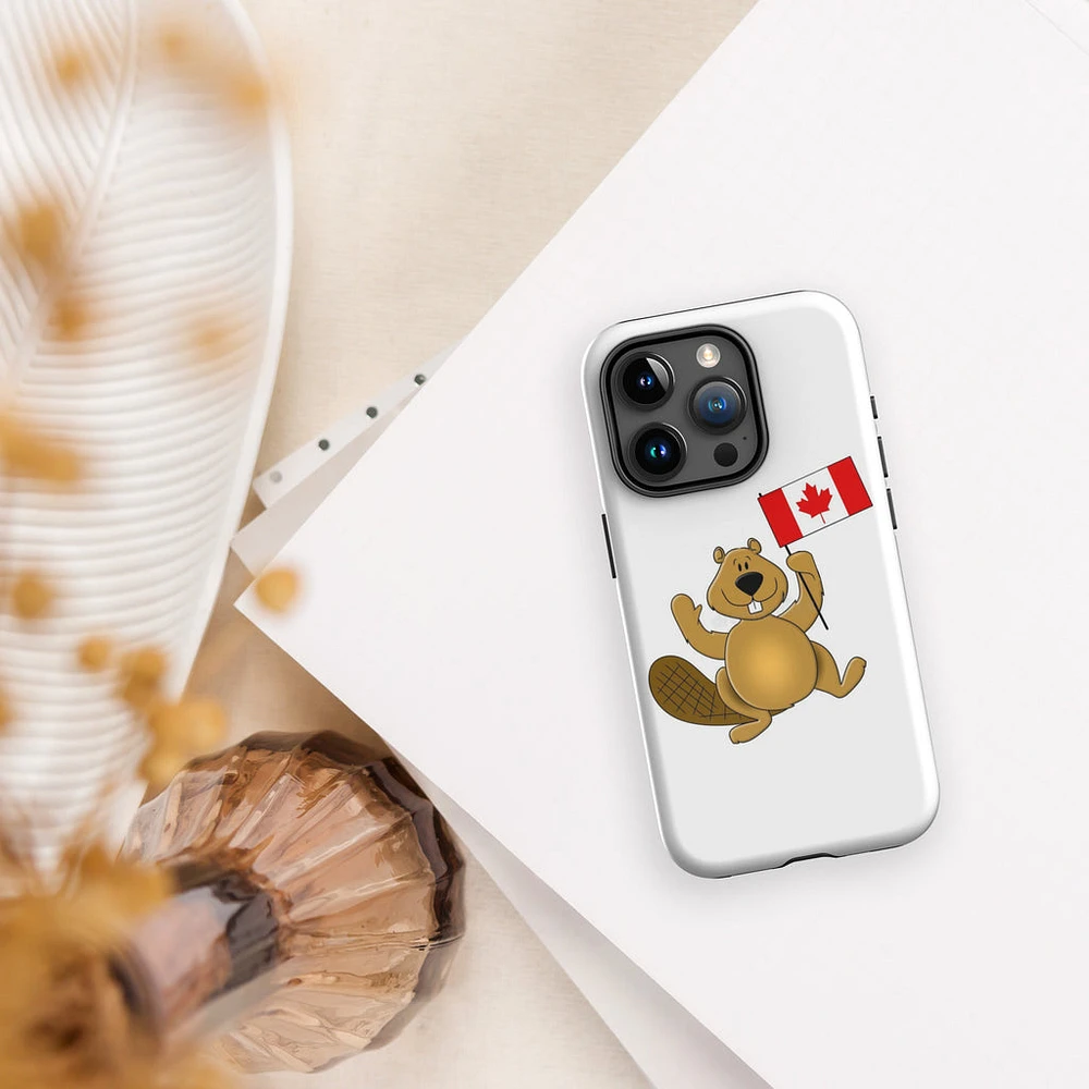 Canada Day Beaver Holding Flag - Tough Case for iPhone®