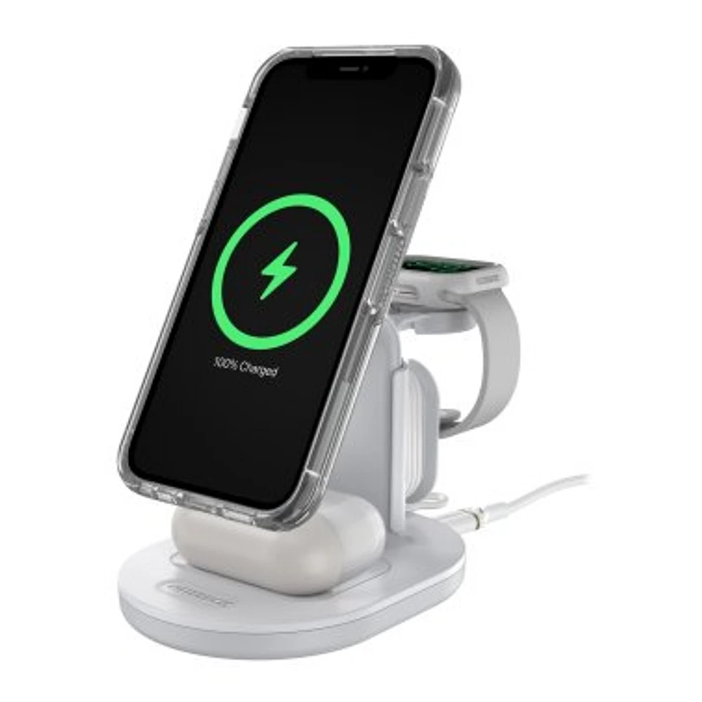 Otterbox 15W 3-in-1 Wireless Charging Station for MagSafe V2 - White - Lucid Dreamer