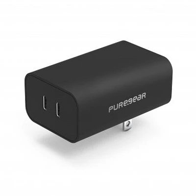 PureGear 36W Black Dual Port USB-C PD Wall Charger Hub