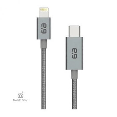 PureGear Space Grey (300cm) Lightning to USB-C Braided Charge and Sync Cable