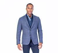 Marzotto Wool Plaid Blazer - Navy