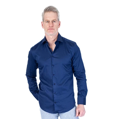 Cotton Satin Finish Solid Dress Shirt