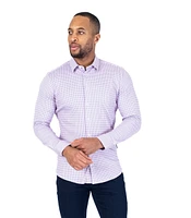 Cotton/Stretch Circle Print Sport Shirt - Pink / Blue