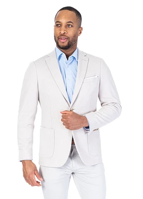 Textured 1/2 Lined Stretch Blazer - Beige