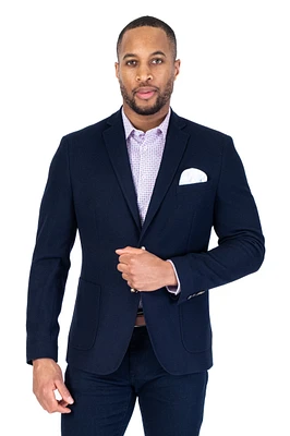 Textured 1/2 Lined Blazer - Navy