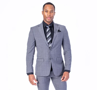 X-Slim Plaid Suit - Grey