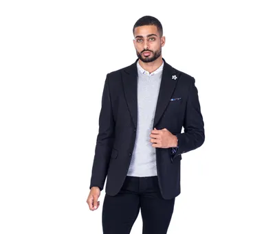 Solid Stretch Sports Jacket - Charcoal