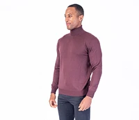 Italian Solid Turtleneck Sweater - Burgundy