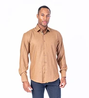 Modern Fit End-on-End "Tan" Sport Shirt - Cognac