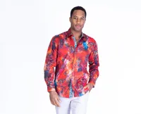 Large Floral Print "Wyatt" Shirt - Red