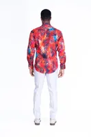 Large Floral Print "Wyatt" Shirt - Red