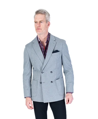 Textured Half-Lined DB Blazer - Grey