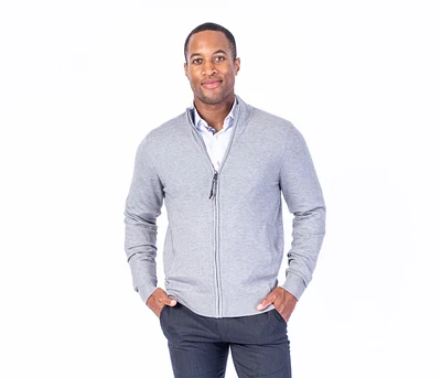 Full Zip Soft Touch Cardigan Sweater - Grey