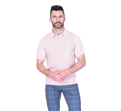 Tonal Stripe Polo - Rose