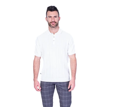 Tonal Stripe Polo - White