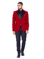 Solid Velvet Peak Lapel Blazer