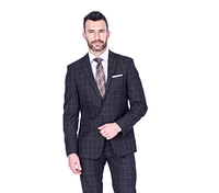 X-Fit Plaid Stretch Suit - Brown