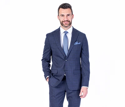 X-Slim MK Window Pane Suit - Navy