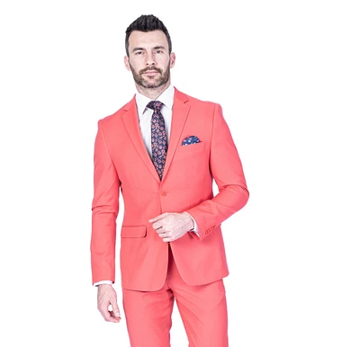 Extra Slim Fit Solid Suit - Coral