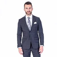 X-Slim Check Suit - Charcoal