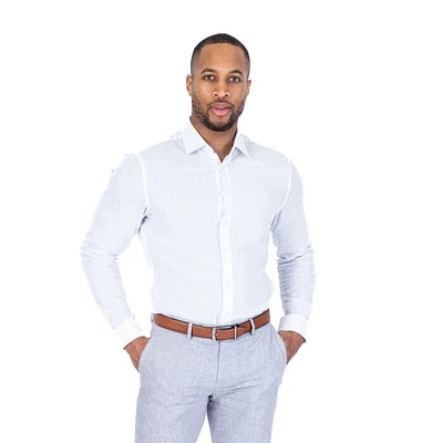 Long-Sleeve Linen / Cotton Sport Shirt