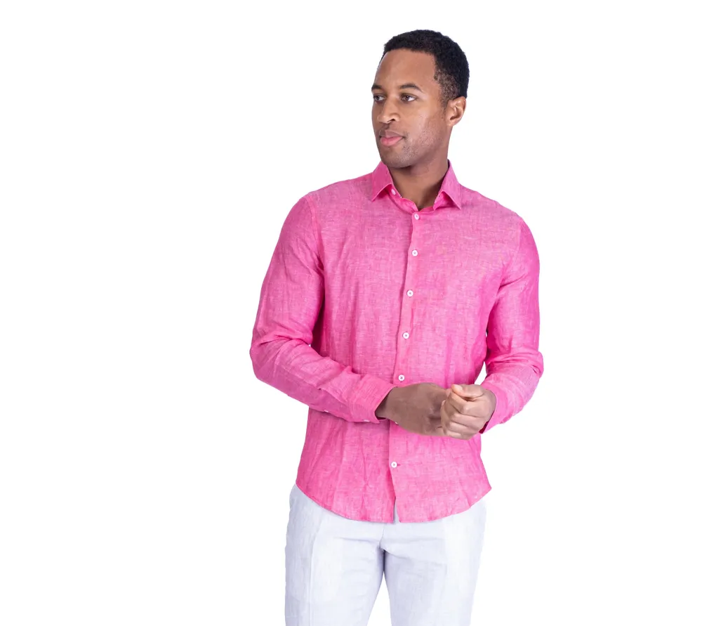 Long-Sleeve Linen / Cotton Sport Shirt