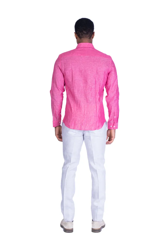 Long-Sleeve Linen / Cotton Sport Shirt