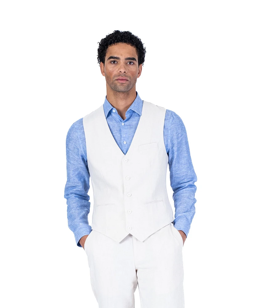 Linen Vest Separate - Off White