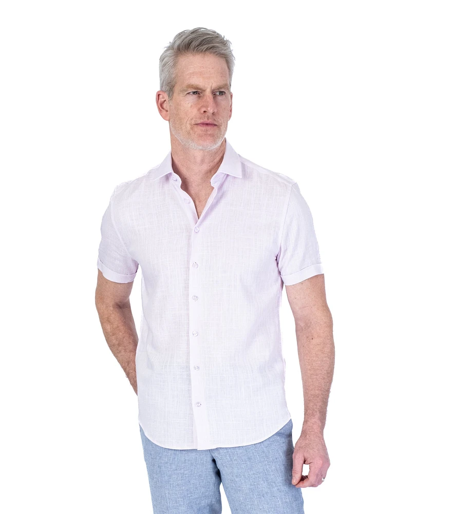 Line/Stretch Solid Short-Sleeve Sport Shirt