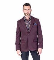 Textured Stretch Sports Jacket - Burgundy