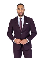 X-Fit Solid Stretch Suit - Burgundy