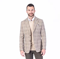 Plaid Patch Pocket Blazer - Beige