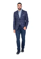 Check Blazer - Navy/Grey