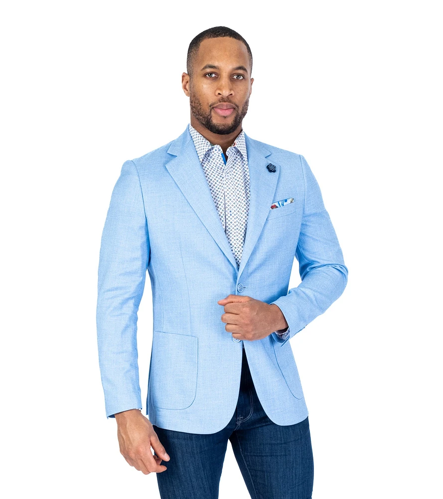 Half-Lined Blazer - Light Blue