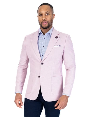 Textured Patch Pocket Blazer - Pink