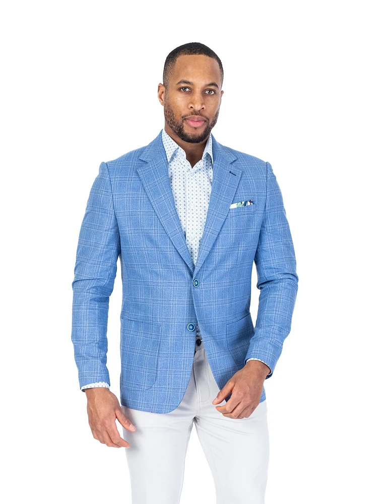 Plaid Blazer - Blue