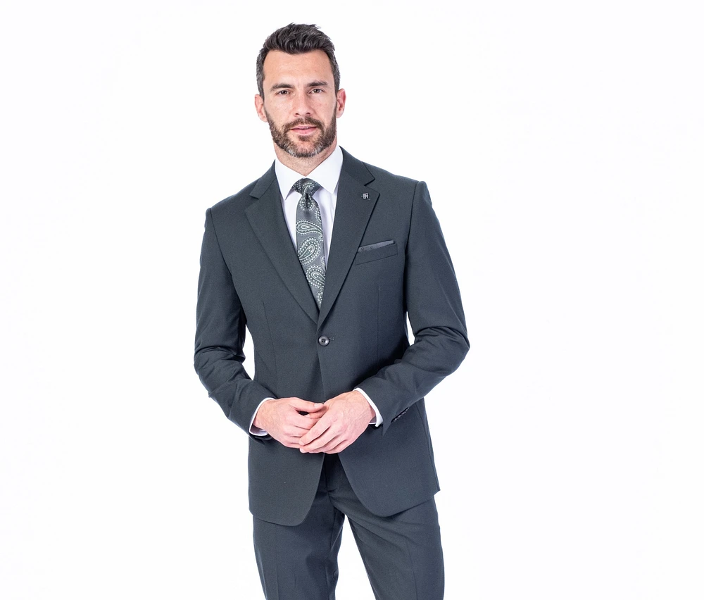 Modern Slim Fit Solid Suit - Hunter Green