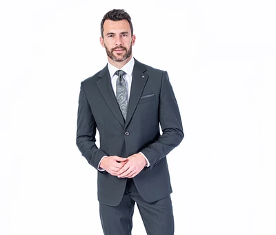 Modern Slim Fit Solid Suit - Hunter Green