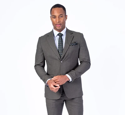 Modern Slim Fit End-on-End Suit - Sage