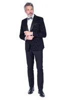 Textured Floral Tux w/ Solid Pant