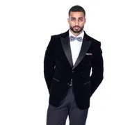 Solid Velvet Peak Lapel Blazer