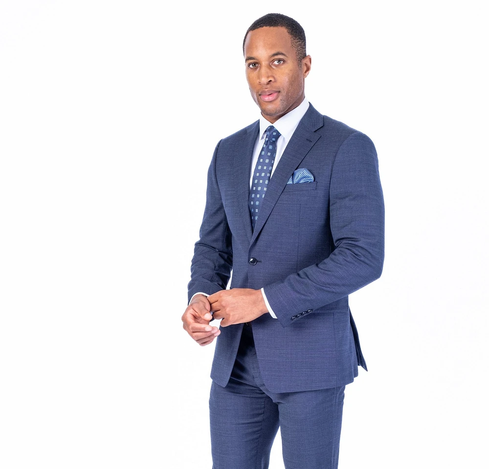 X-Slim Textured Suit - Navy